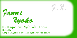 fanni nyoko business card